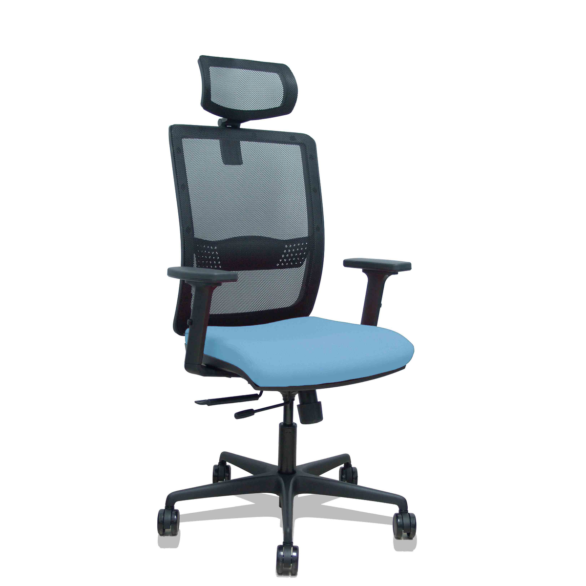 Silla de oficina Piqueras y Crespo Haches Malla + Bali - Ref. fabricante 395TKM840B10B2DB68R65CR - Azul Cielo