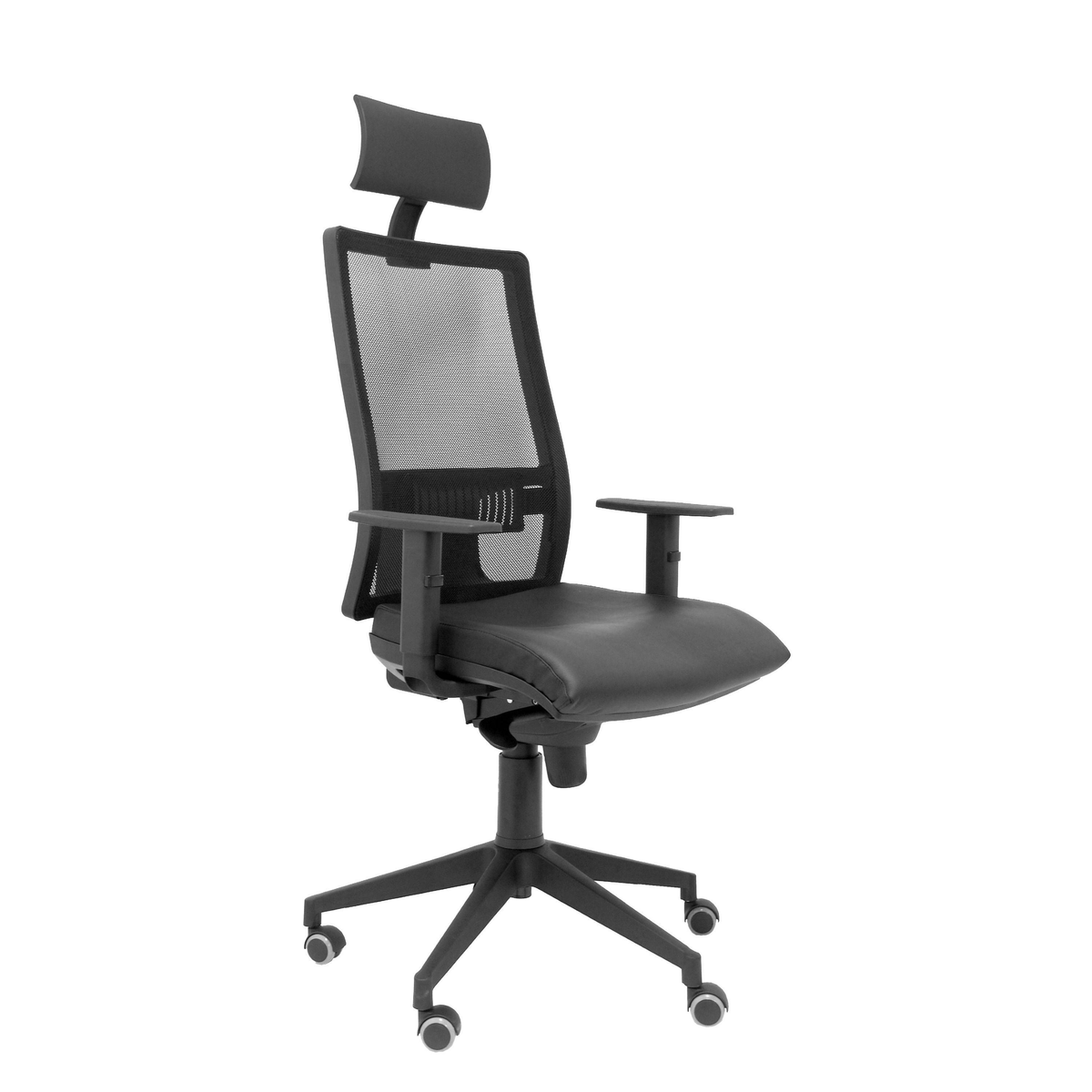 Silla de oficina Piqueras y Crespo Horna Piel + Malla - Negro