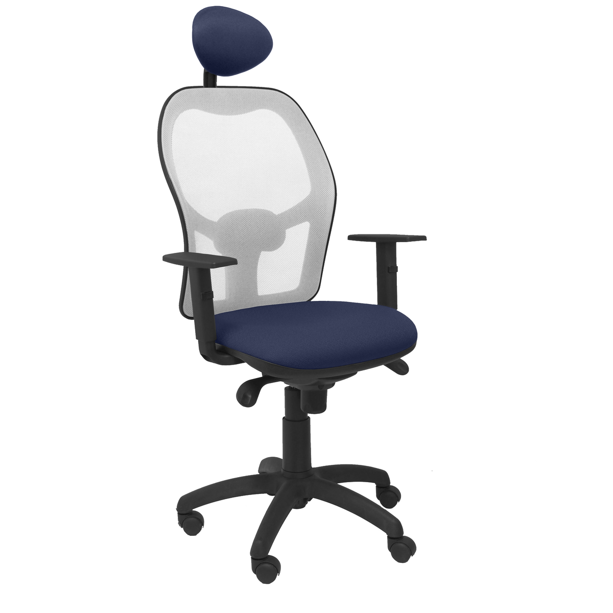Silla de oficina Piqueras y Crespo Jorquera Malla + Bali - Ref. fabricante 15SABALI100C - Gris / Azul Marino