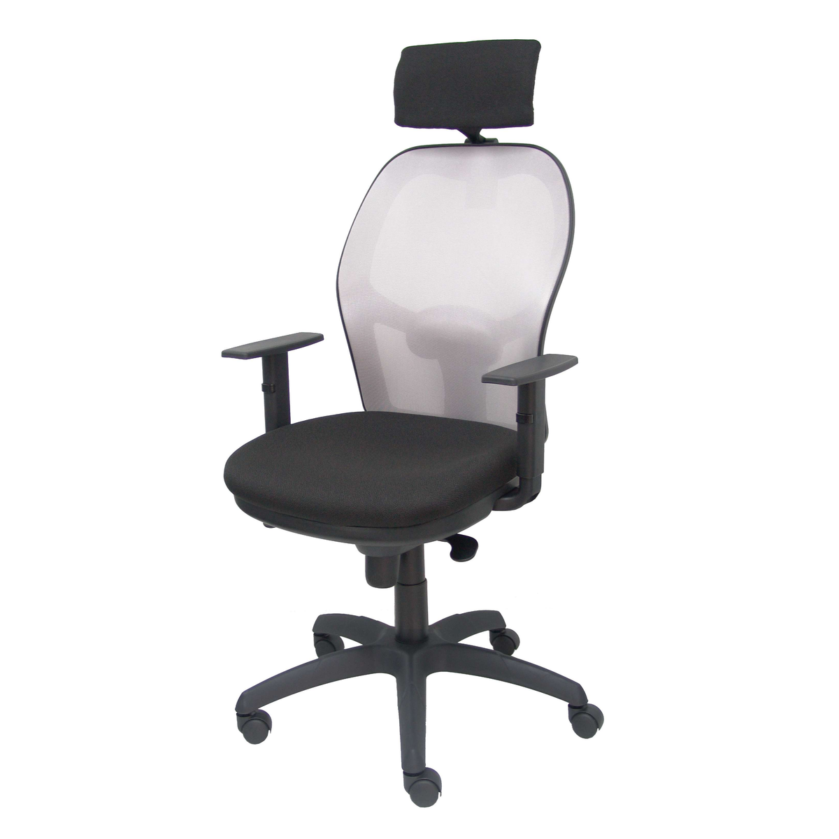 Silla de oficina Piqueras y Crespo Jorquera Malla + Bali - Ref. fabricante 15SM40B429B10CRNCR - Gris / Negro