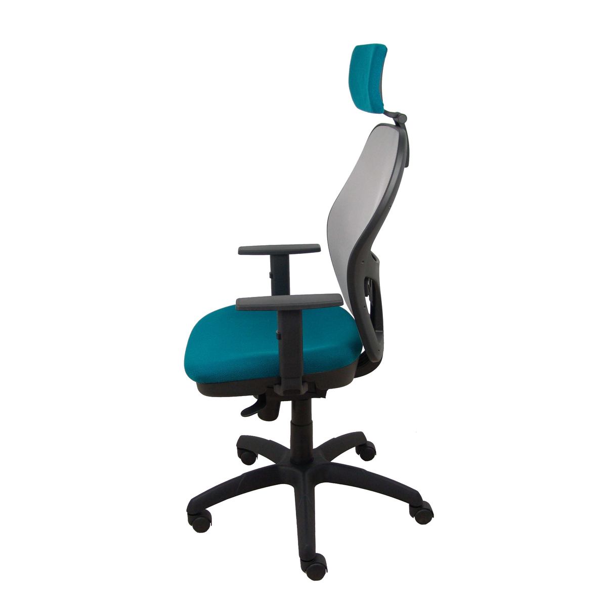 Silla de oficina Piqueras y Crespo Jorquera Malla + Bali - Ref. fabricante 15SM40B429B10CRNCR - Gris / Verde Petroleo