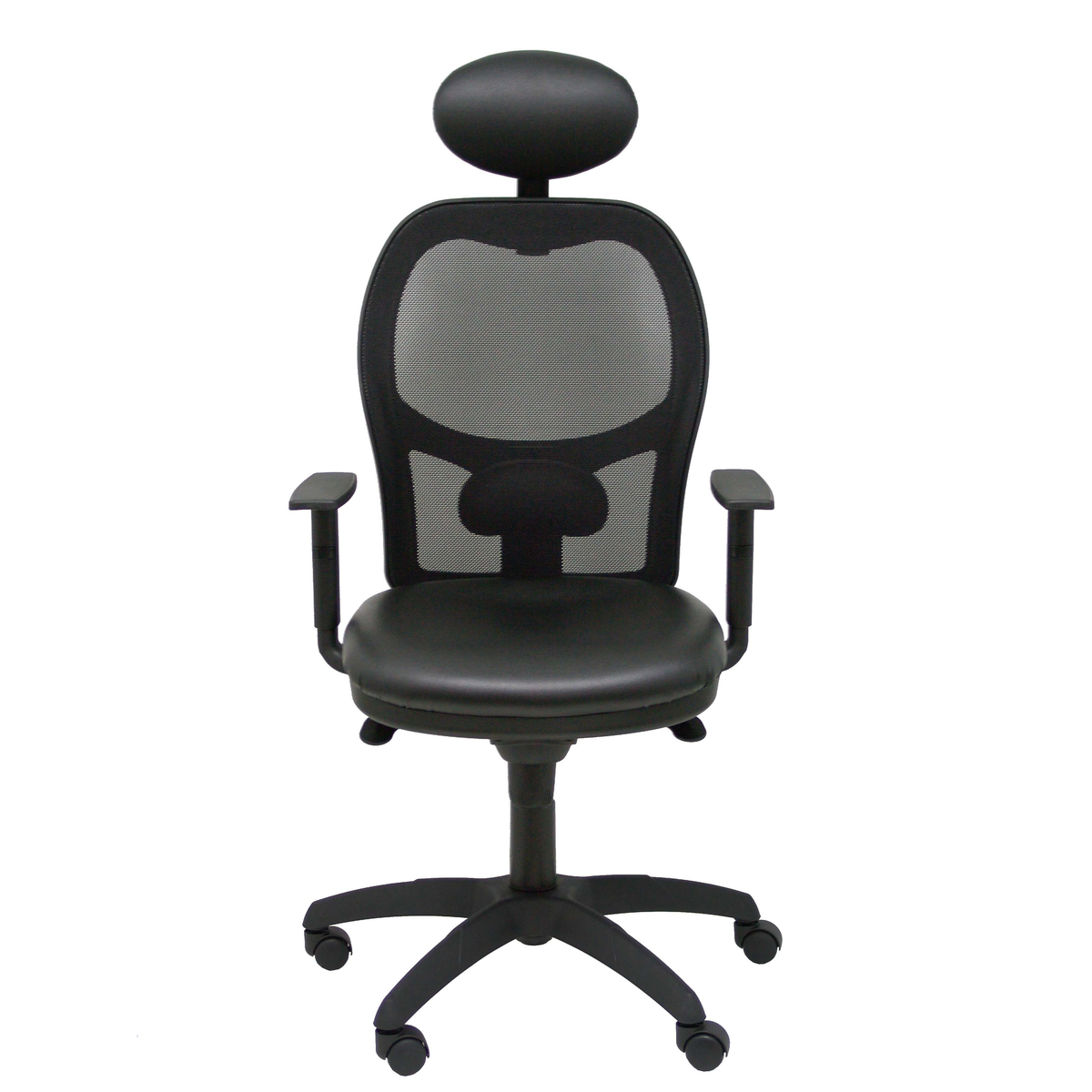 Silla de oficina Piqueras y Crespo Jorquera Malla + Similpiel - Cabecero - Negro