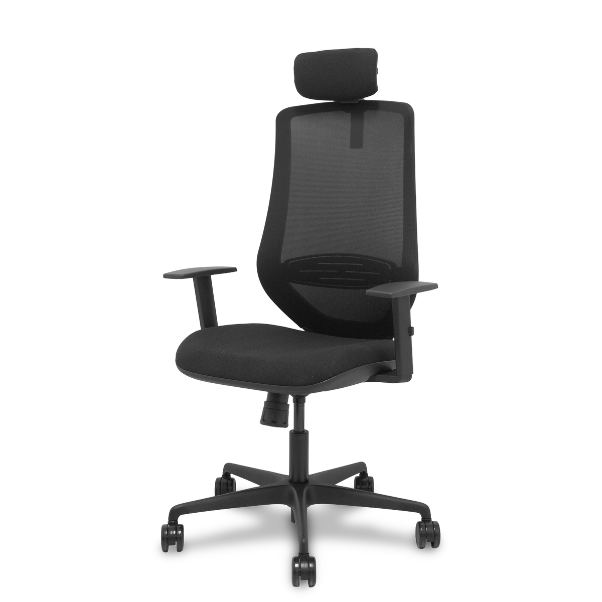 Silla de oficina Piqueras y Crespo Mardos Malla + Bali - Sincro · Brazos regulables · Cabecero - Negro