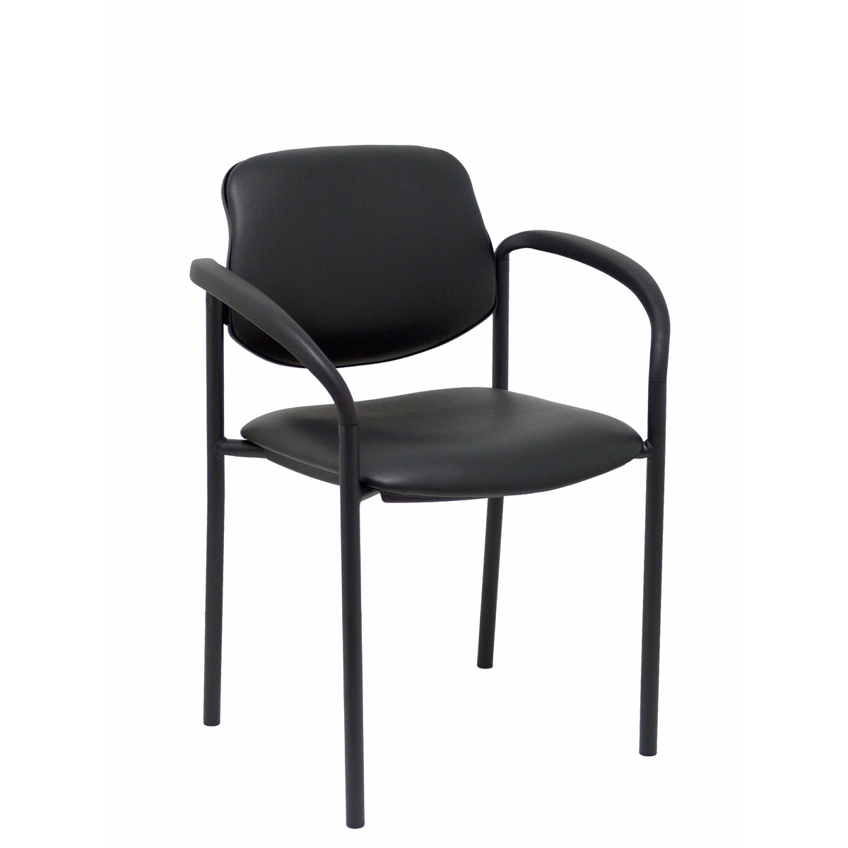 Silla de oficina Piqueras y Crespo Styl Similpiel - Brazos fijos · Chasis negro - Negro