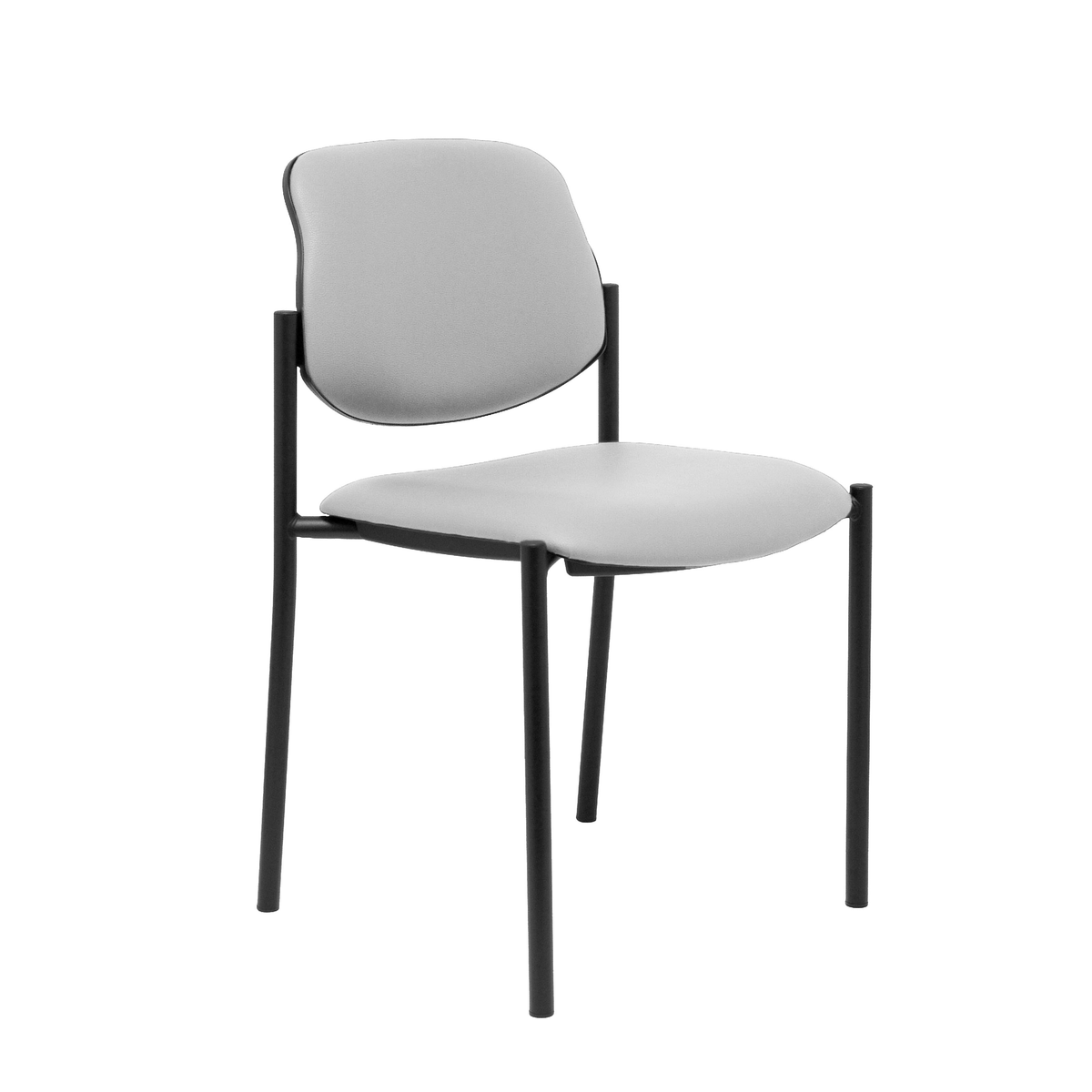 Silla de oficina Piqueras y Crespo Styl Similpiel - Chasis negro - Gris