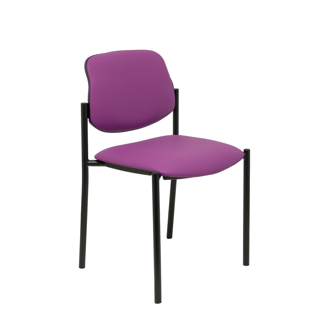 Silla de oficina Piqueras y Crespo Styl Similpiel - Chasis negro - Morado