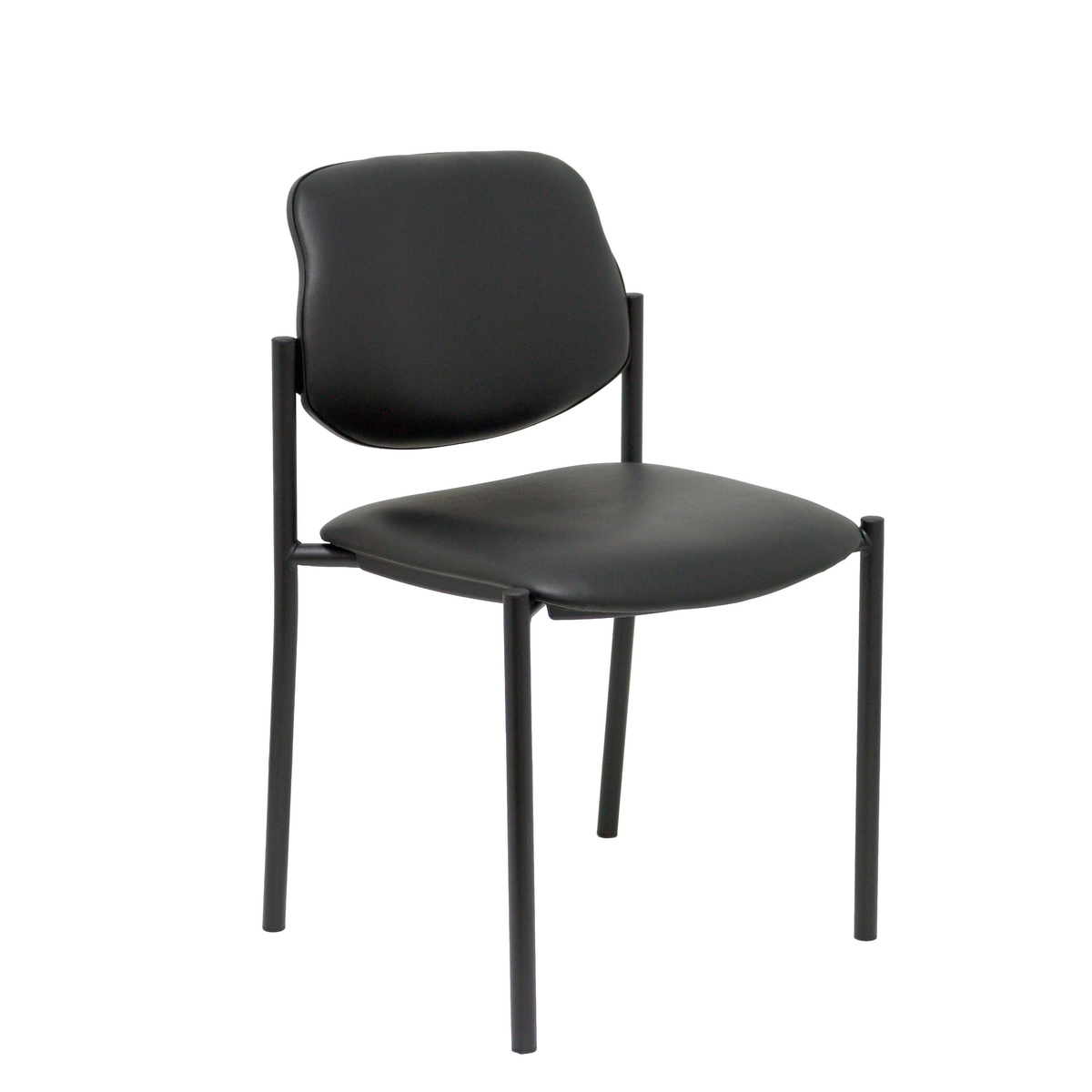 Silla de oficina Piqueras y Crespo Styl Similpiel - Chasis negro - Negro
