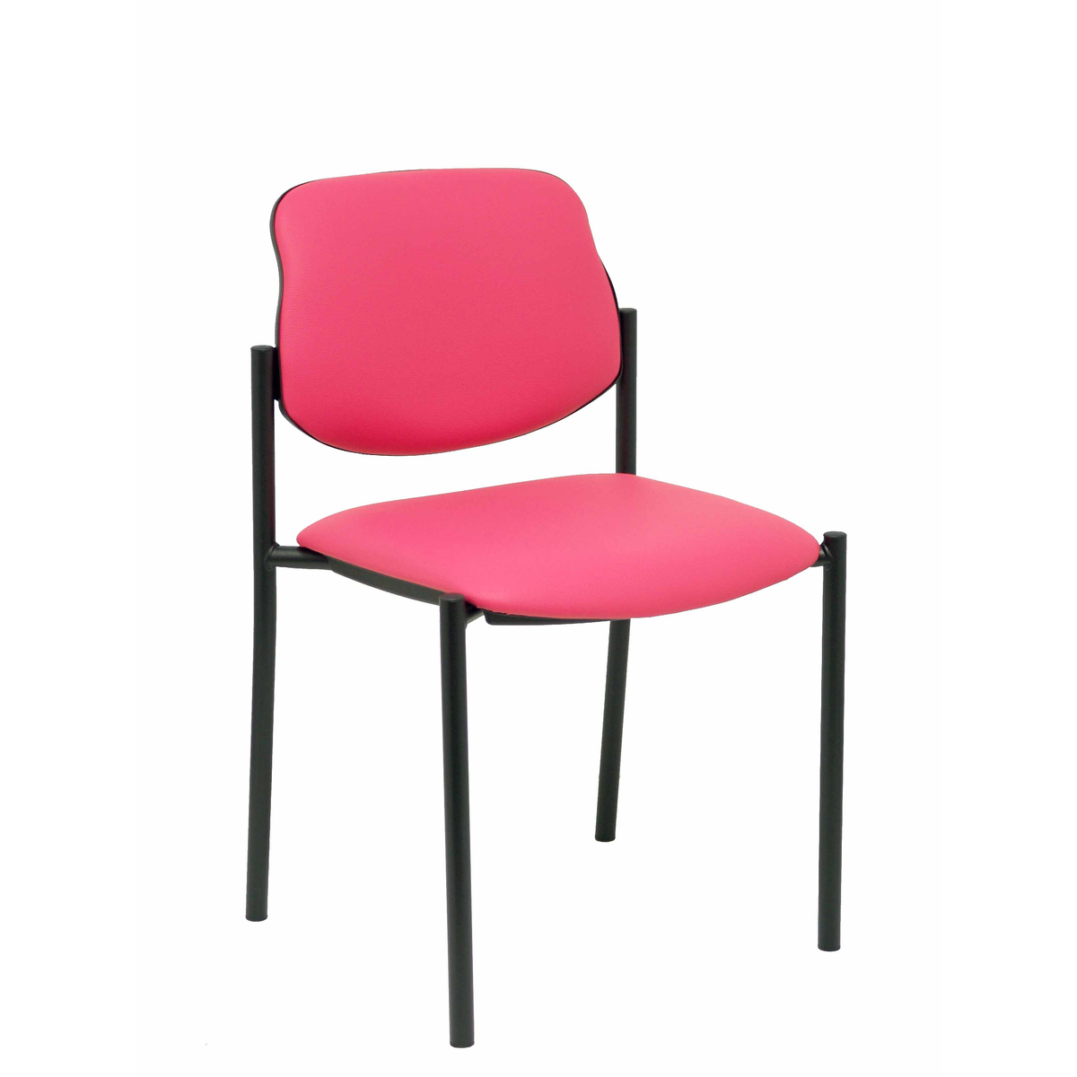 Silla de oficina Piqueras y Crespo Styl Similpiel - Chasis negro - Rosa