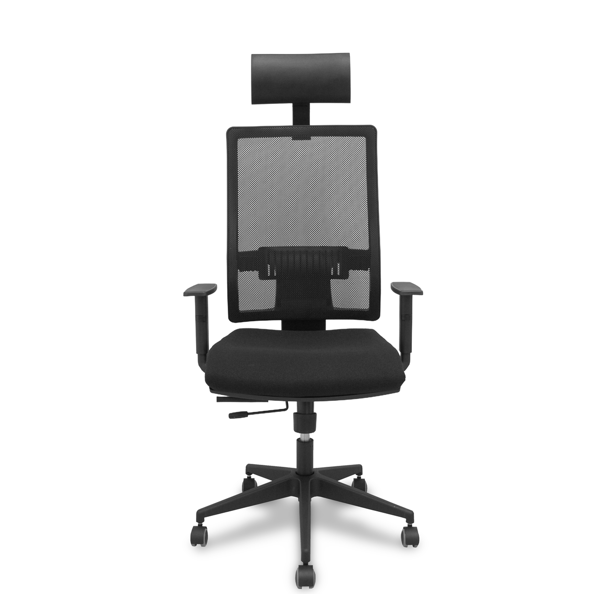 Silla de oficina Piqueras y Crespo Horna Bali + Malla - Sincro con traslack · Brazos 1D · - Negro