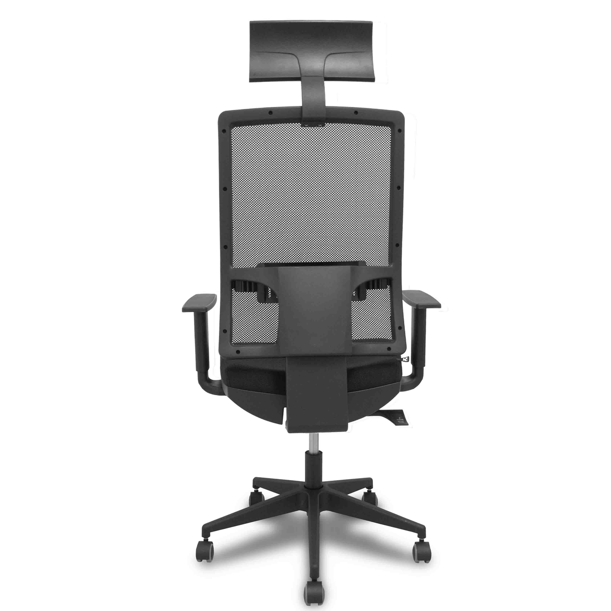 Silla de oficina Piqueras y Crespo Horna Bali + Malla - Sincro con traslack · Brazos 1D · - Negro