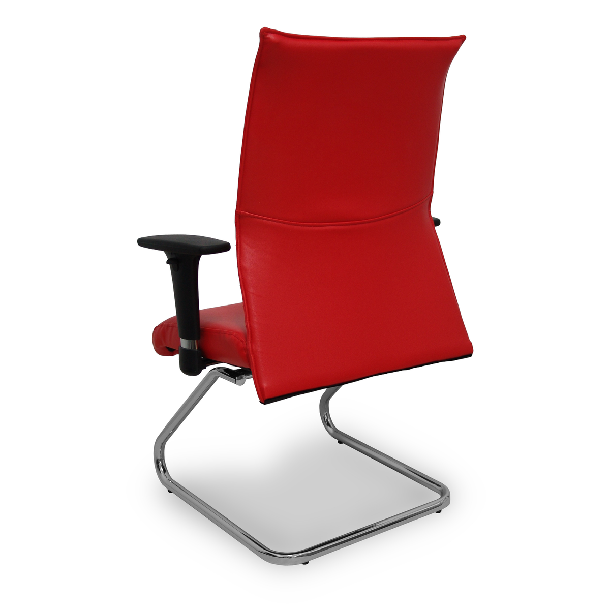 Sillón de oficina Piqueras y Crespo Albacete Confidente Patin Similpiel - Brazos regulables - Rojo