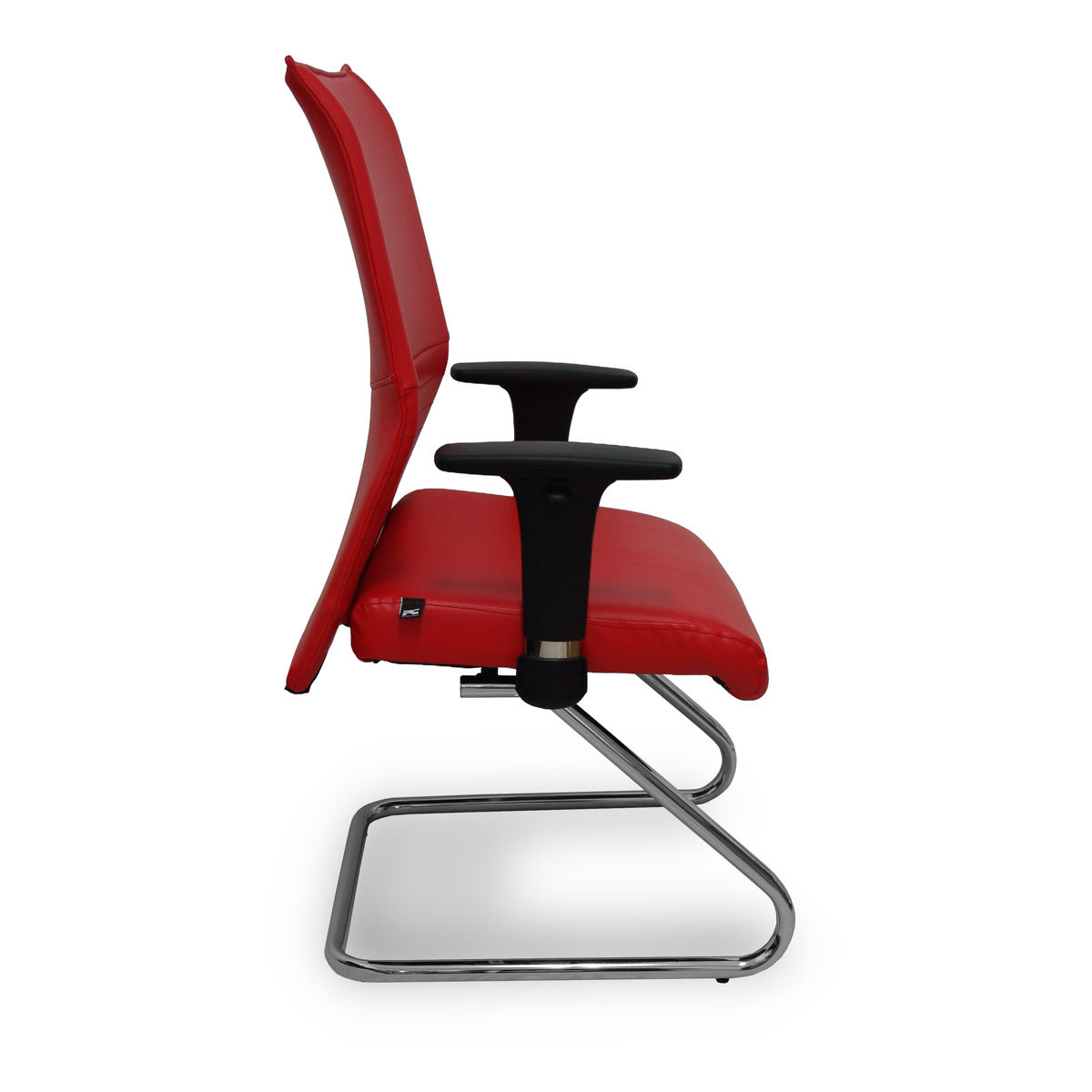 Sillón de oficina Piqueras y Crespo Albacete Confidente Patin Similpiel - Brazos regulables - Rojo