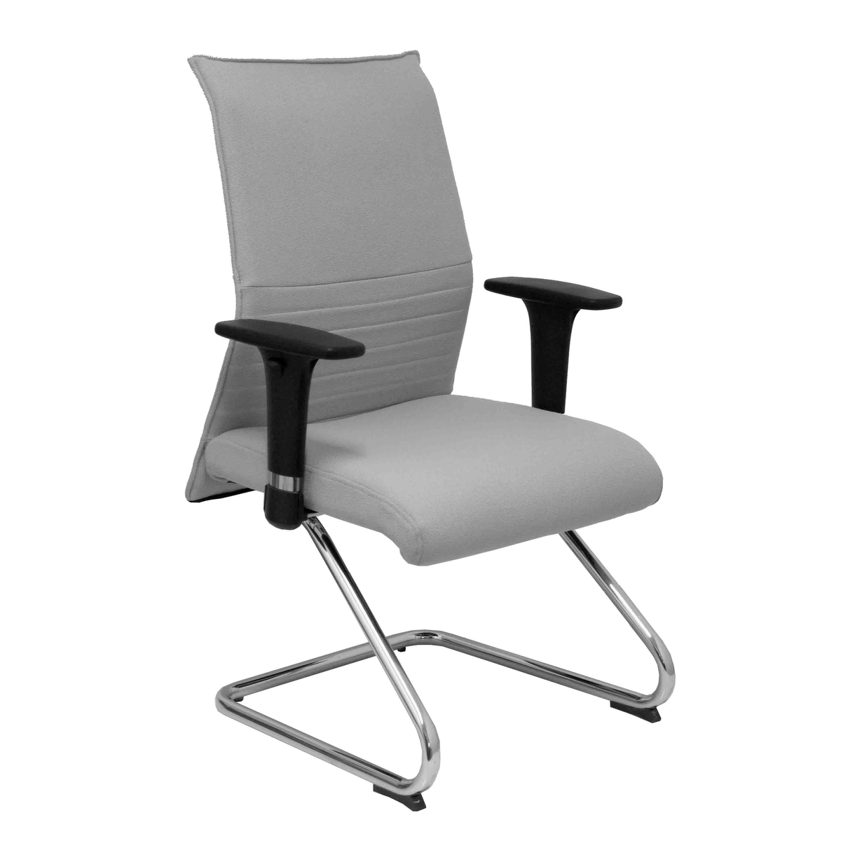 Sillón de oficina Piqueras y Crespo Albacete Confidente Patin - Ref. fabricante 208CPBALI100 - Gris Claro
