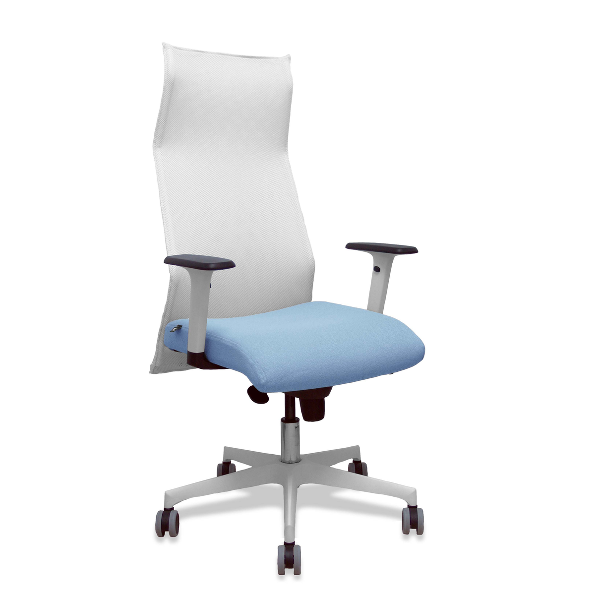 Sillón de oficina Piqueras y Crespo Sahuco Blanco Bali + - Ref. fabricante 13SM10B100B354BR65G - Blanco / Azul Cielo