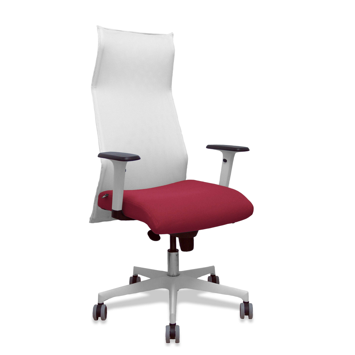 Sillón de oficina Piqueras y Crespo Sahuco Blanco Bali + - Ref. fabricante 13SM10B100B354BR65G - Blanco / Granate