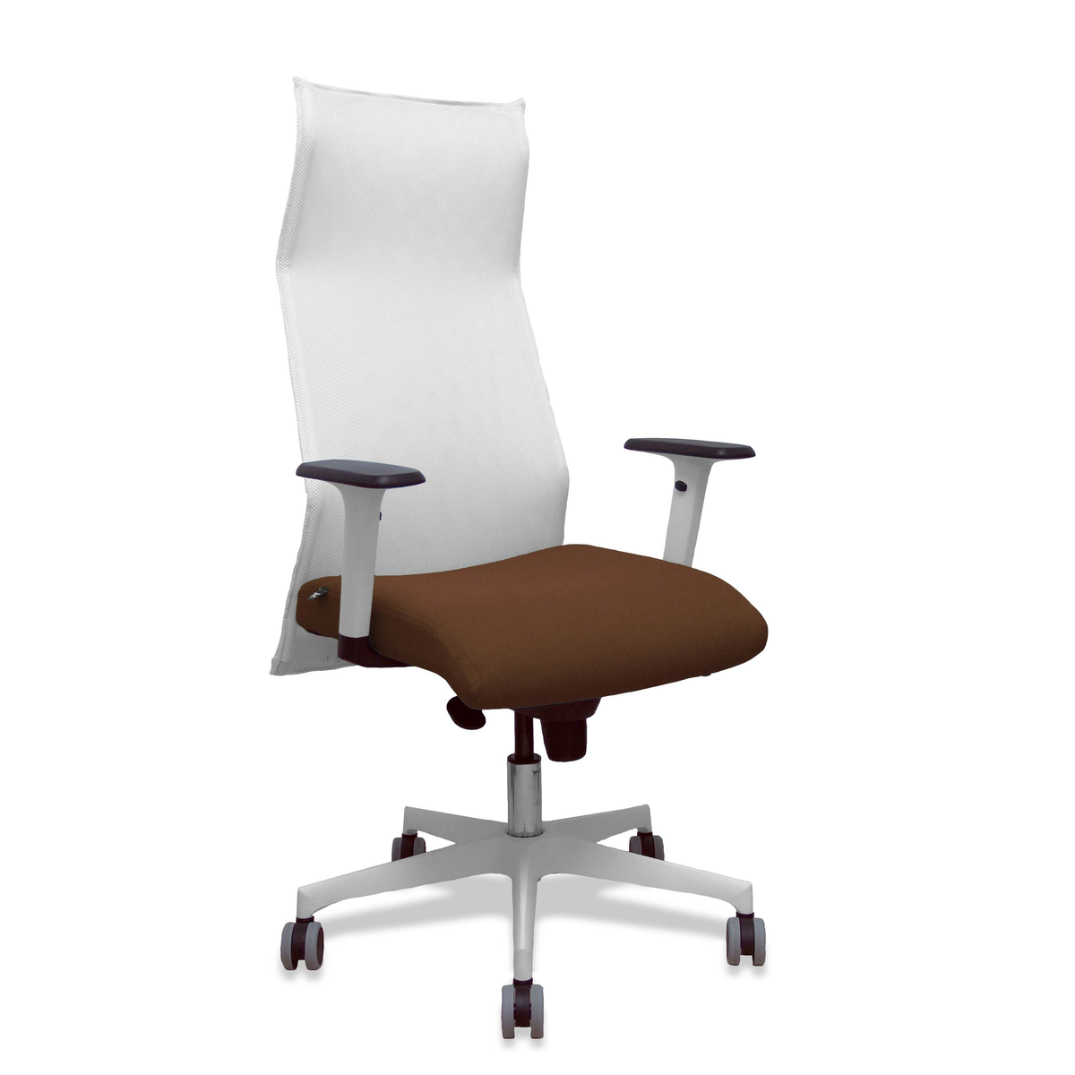 Sillón de oficina Piqueras y Crespo Sahuco Blanco Bali + - Ref. fabricante 13SM10B100B354BR65G - Blanco / Marron Oscuro