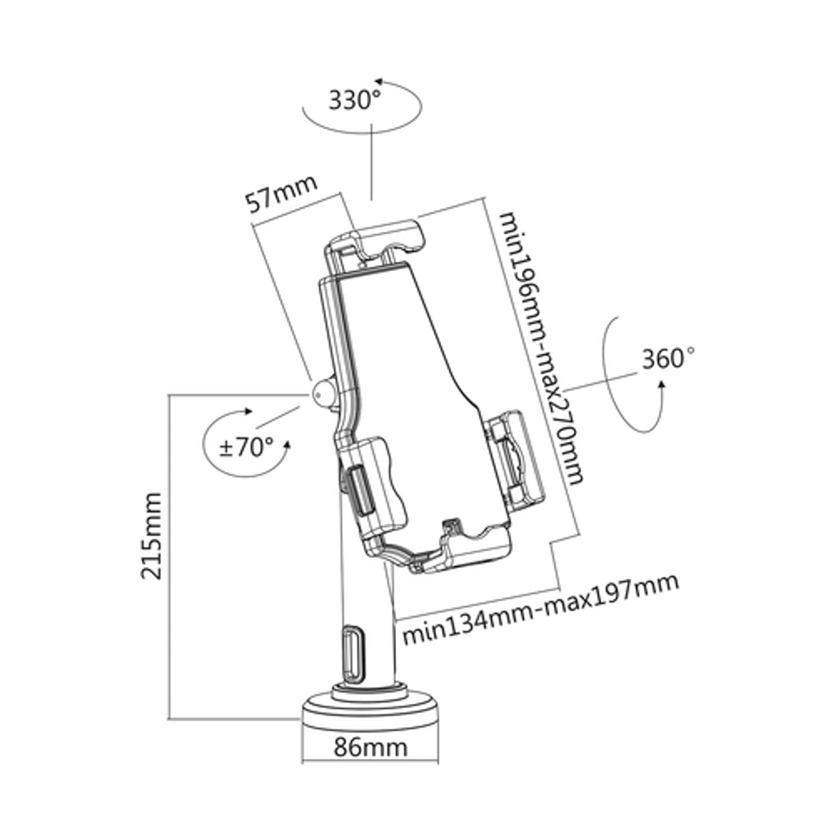 Soporte para tablet AISENS MS1P02-111 Negro - vista 8