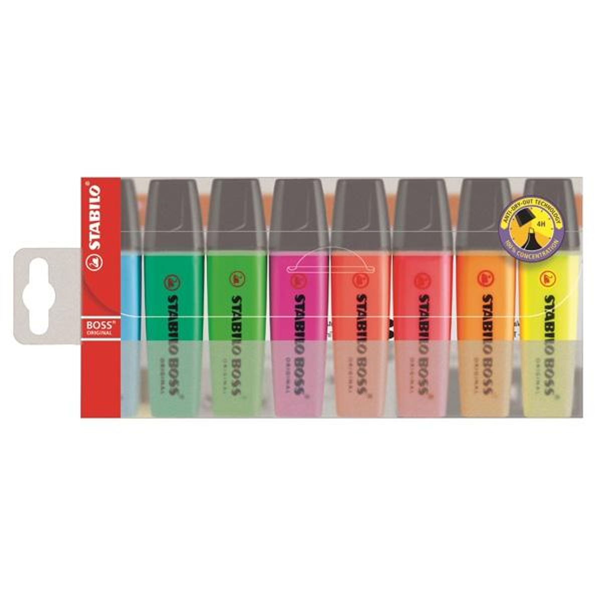 Subrayador Stabilo Paq.8 Marcadores Fluorescentes Boss Trazo 5mm Colores Surtidos