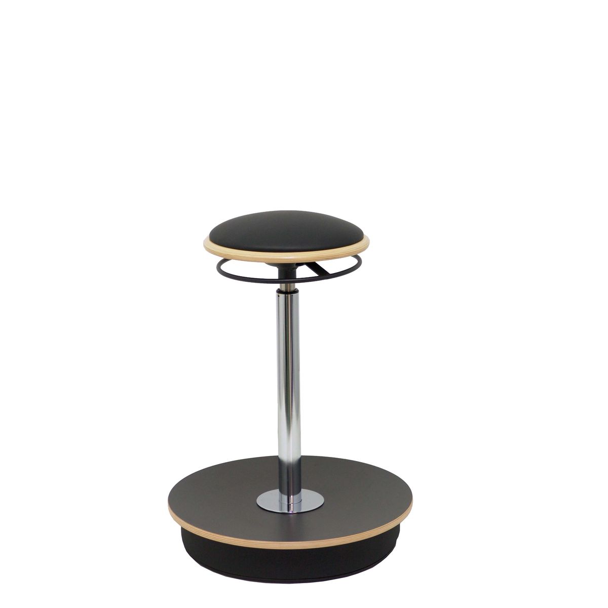 Taburete de oficina Piqueras y Crespo Agra Madera + Kaiman - Negro