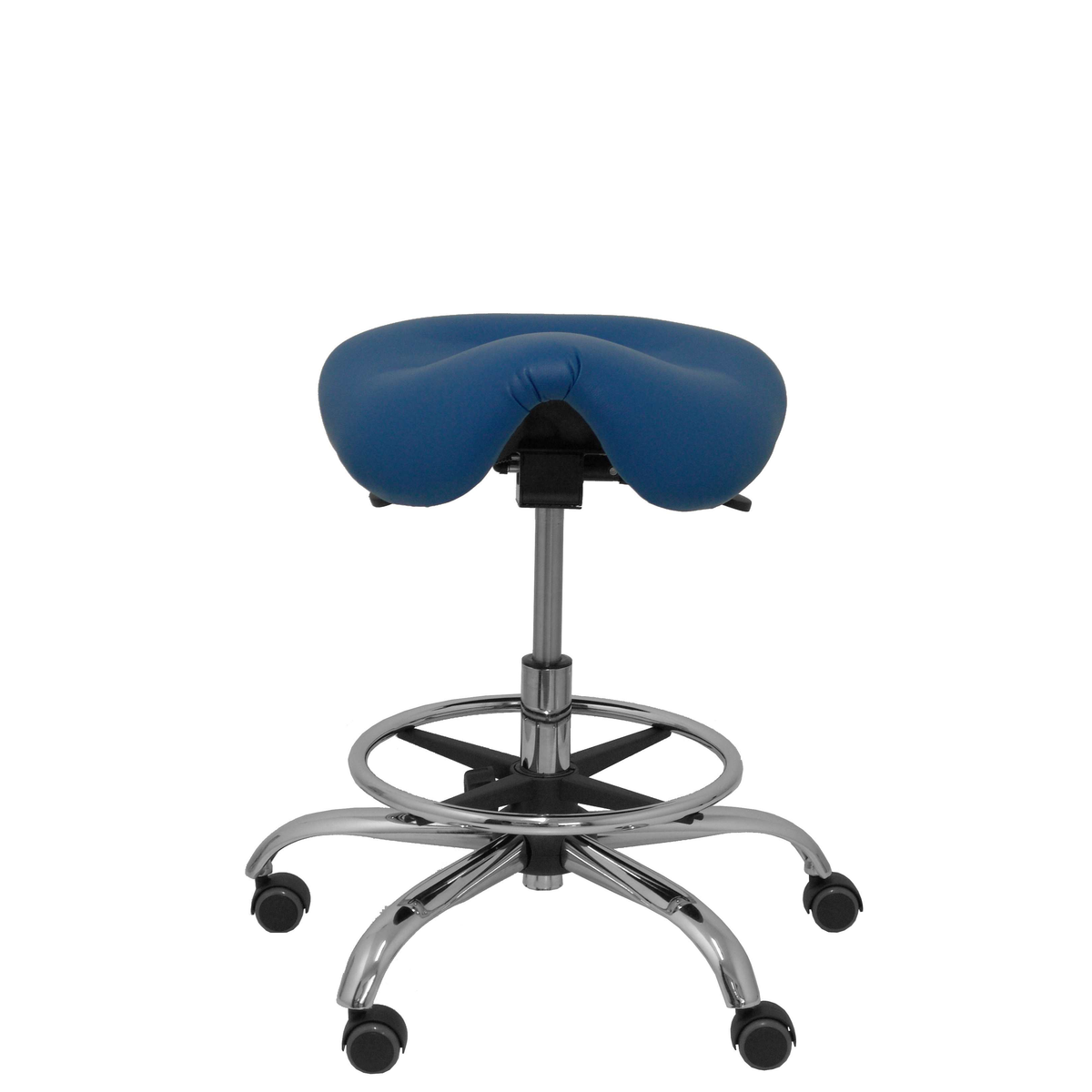 Taburete de oficina Piqueras y Crespo Alatoz Similpiel - Ref. fabricante T16BSP100CRRP - Azul
