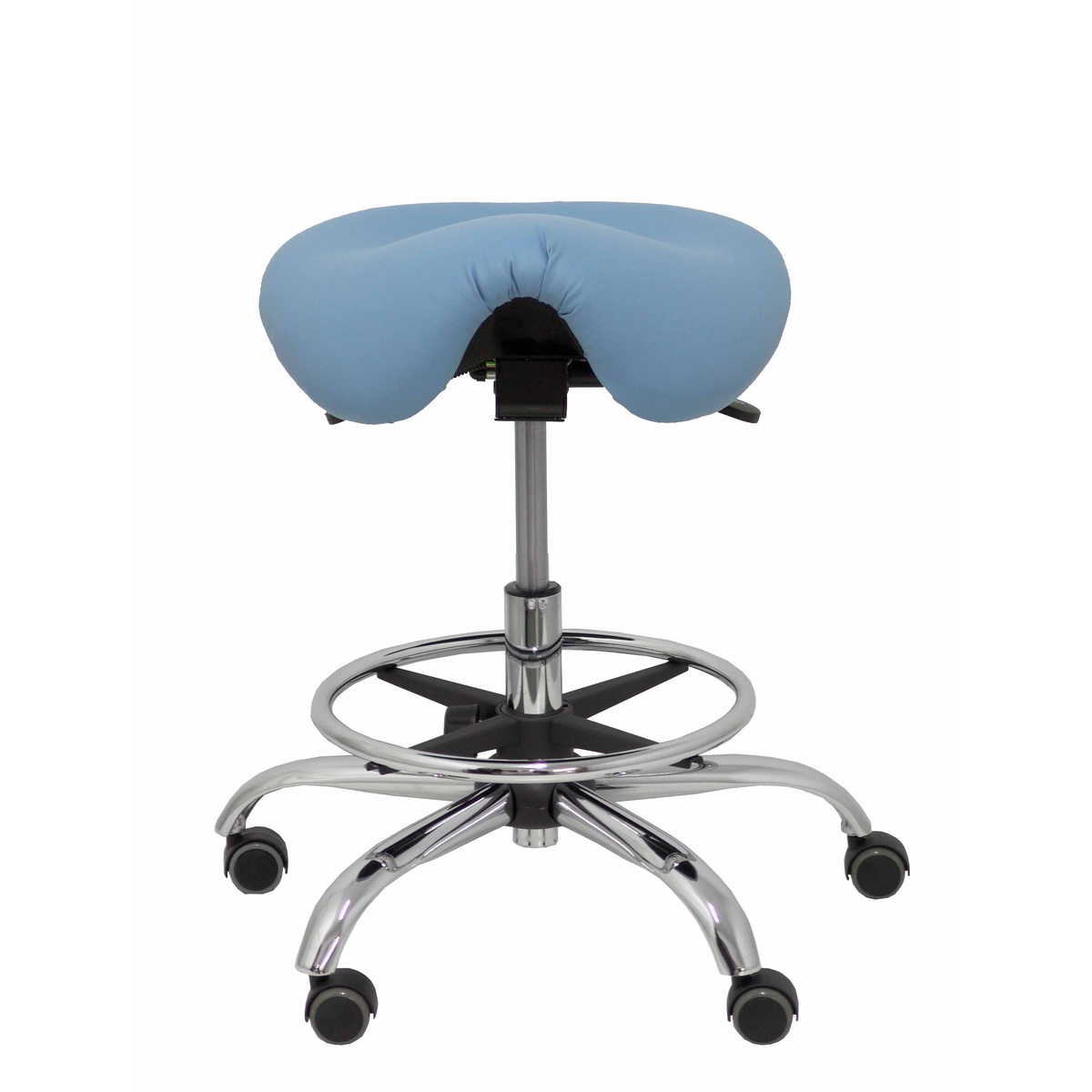 Taburete de oficina Piqueras y Crespo Alatoz Similpiel - Ref. fabricante T16BSP100CRRP - Azul Claro