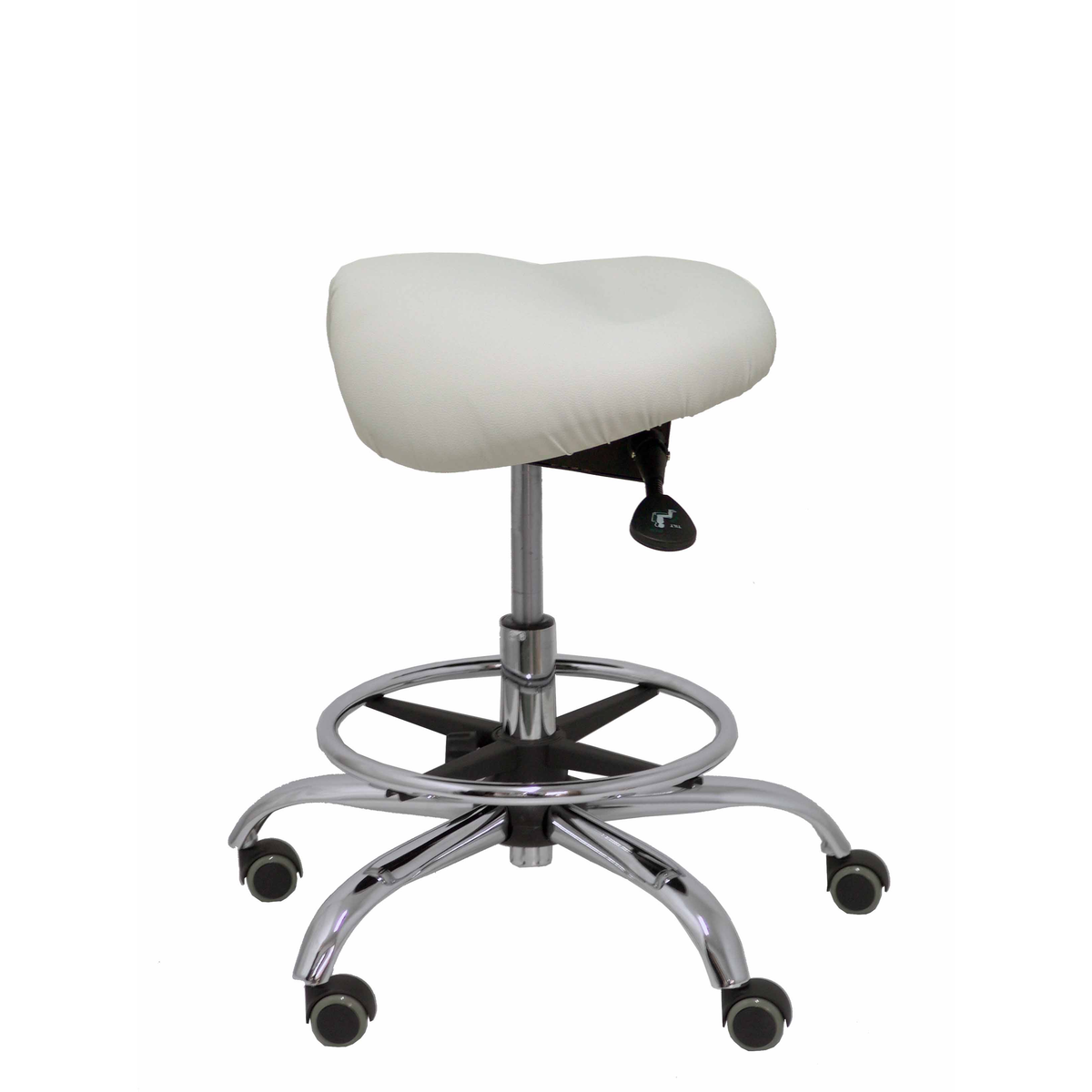 Taburete de oficina Piqueras y Crespo Alatoz Similpiel - Ref. fabricante T16BSP100CRRP - Gris Claro
