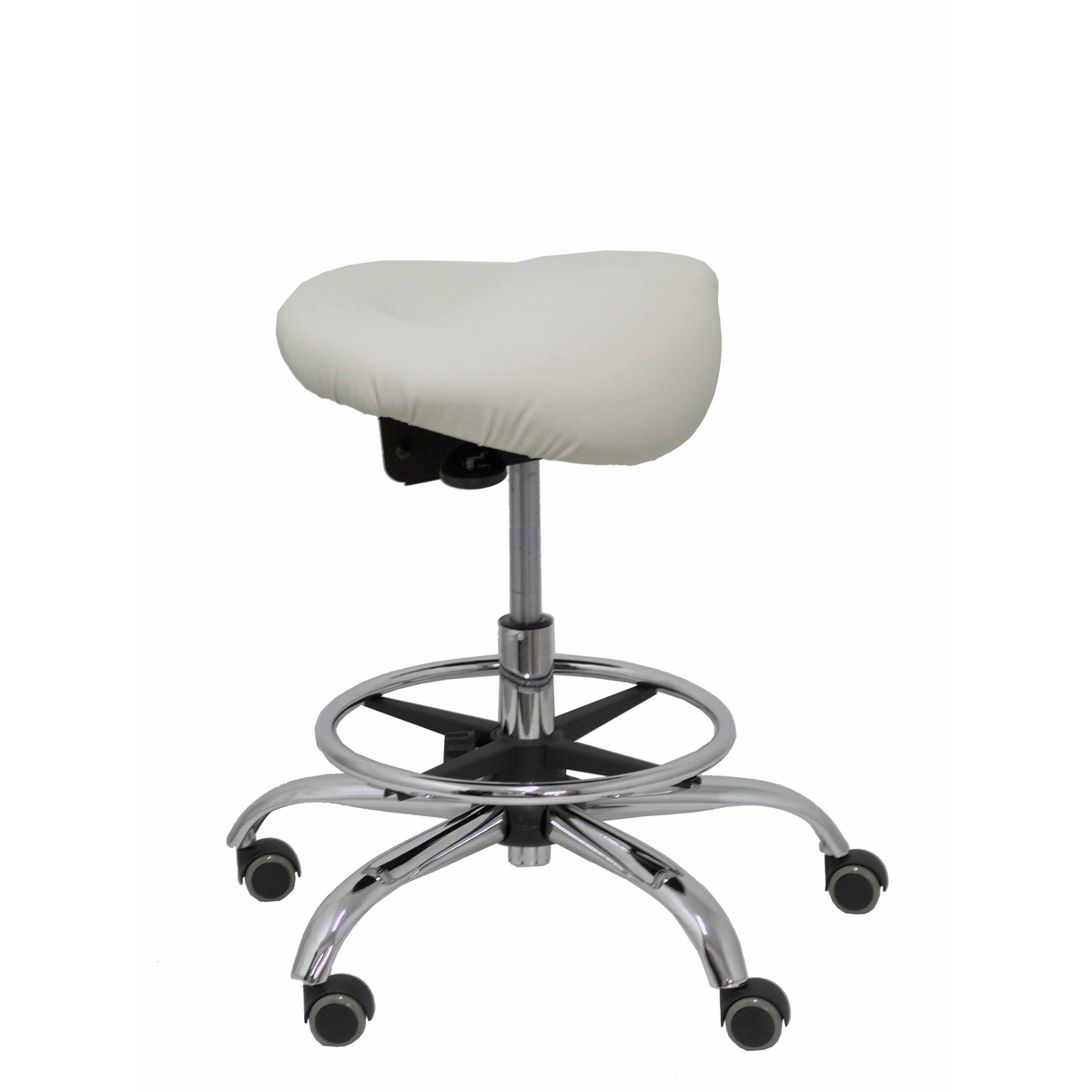 Taburete de oficina Piqueras y Crespo Alatoz Similpiel - Ref. fabricante T16BSP100CRRP - Gris Claro