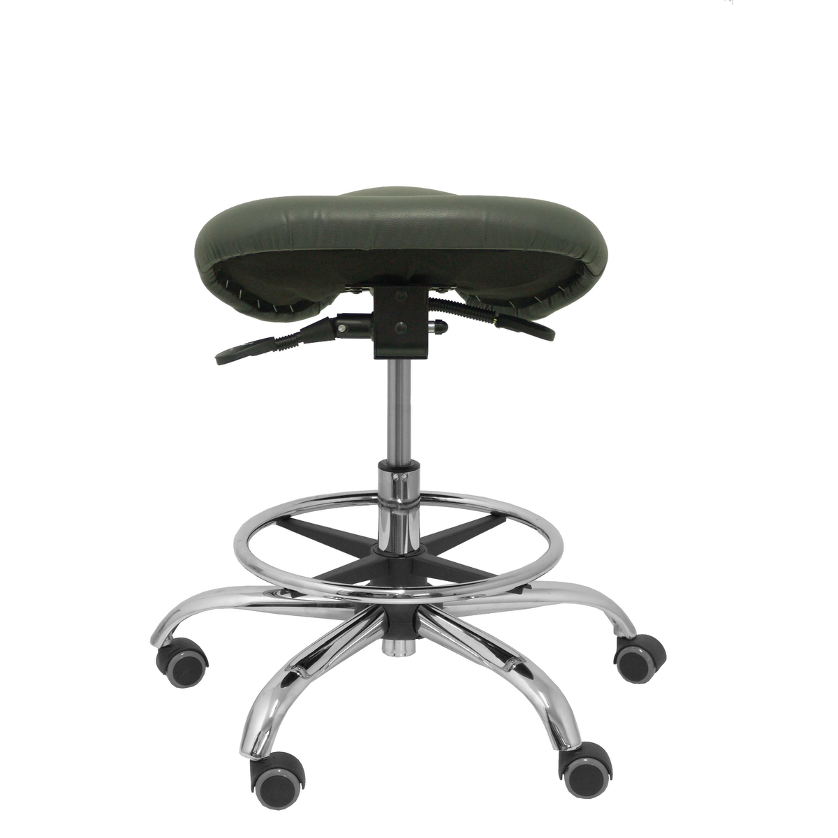 Taburete de oficina Piqueras y Crespo Alatoz Similpiel - Ref. fabricante T16BSP100CRRP - Gris Oscuro