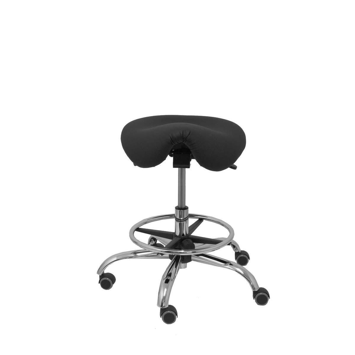 Taburete de oficina Piqueras y Crespo Alatoz Similpiel - Ref. fabricante T16BSP100CRRP - Negro
