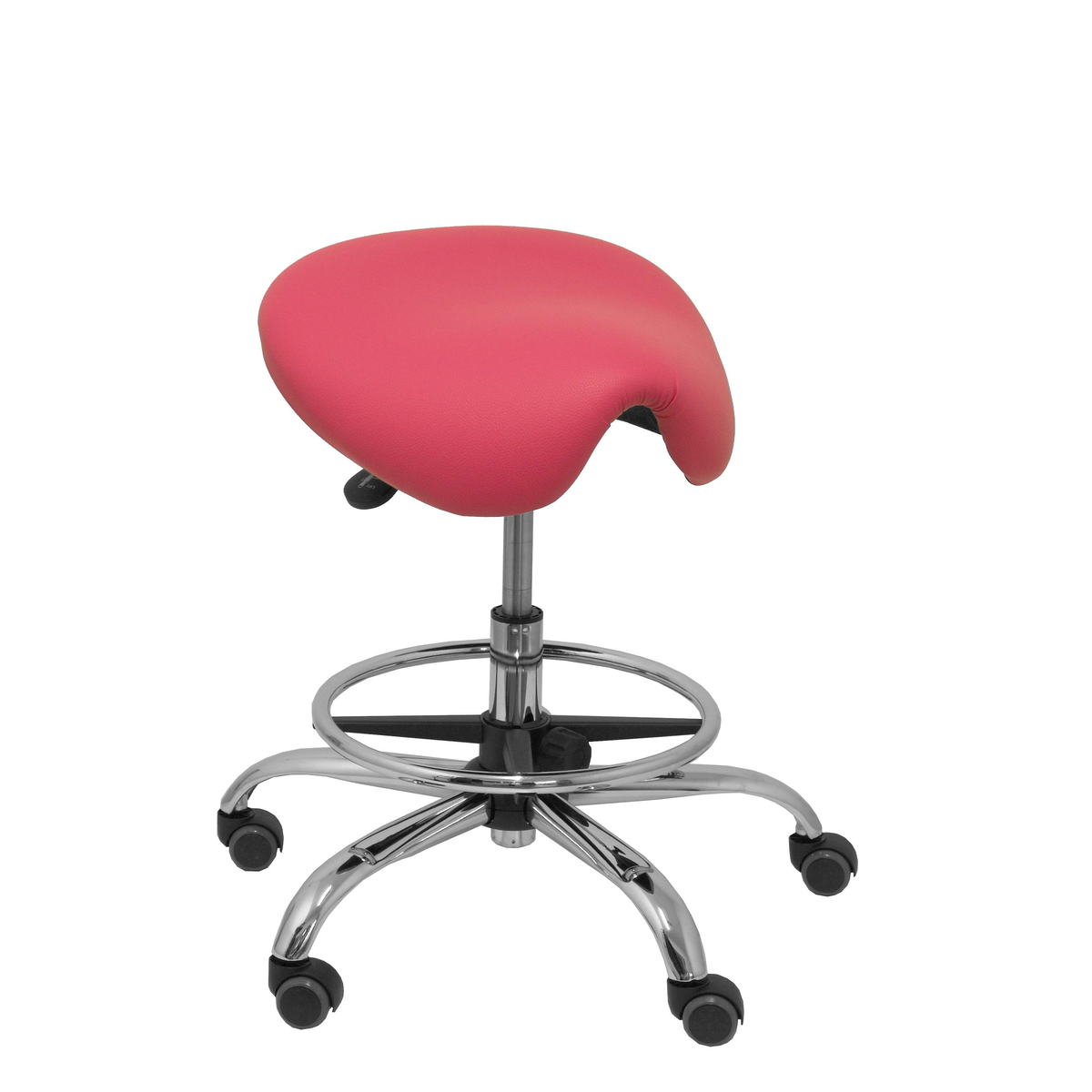 Taburete de oficina Piqueras y Crespo Alatoz Similpiel - Ref. fabricante T16BSP100CRRP - Rosa