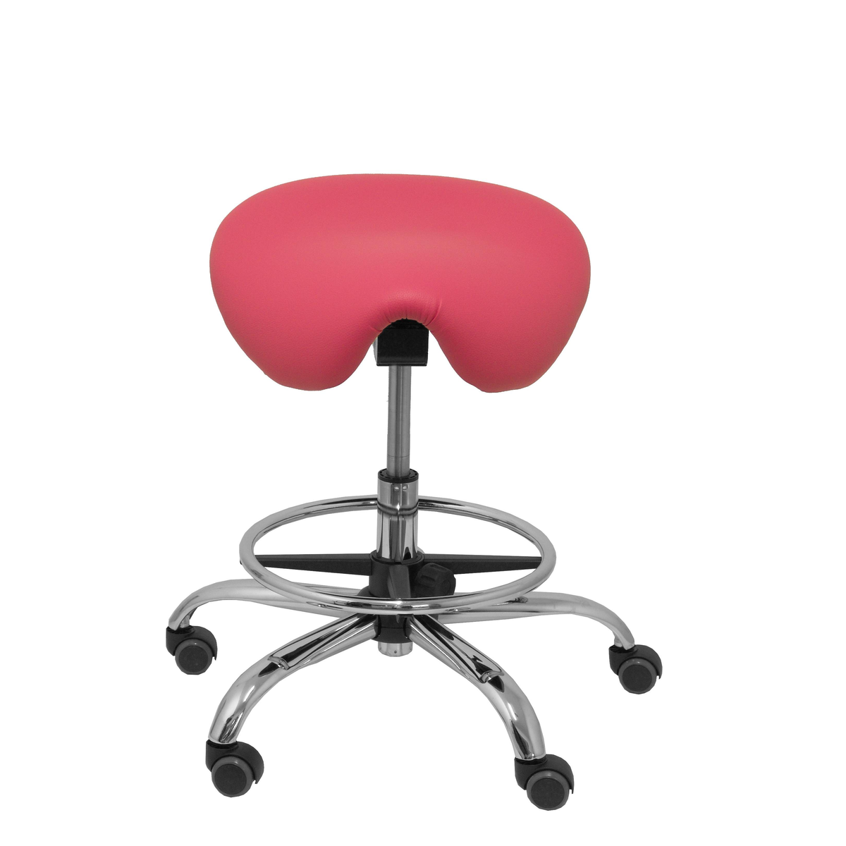 Taburete de oficina Piqueras y Crespo Alatoz Similpiel - Ref. fabricante T16BSP100CRRP - Rosa