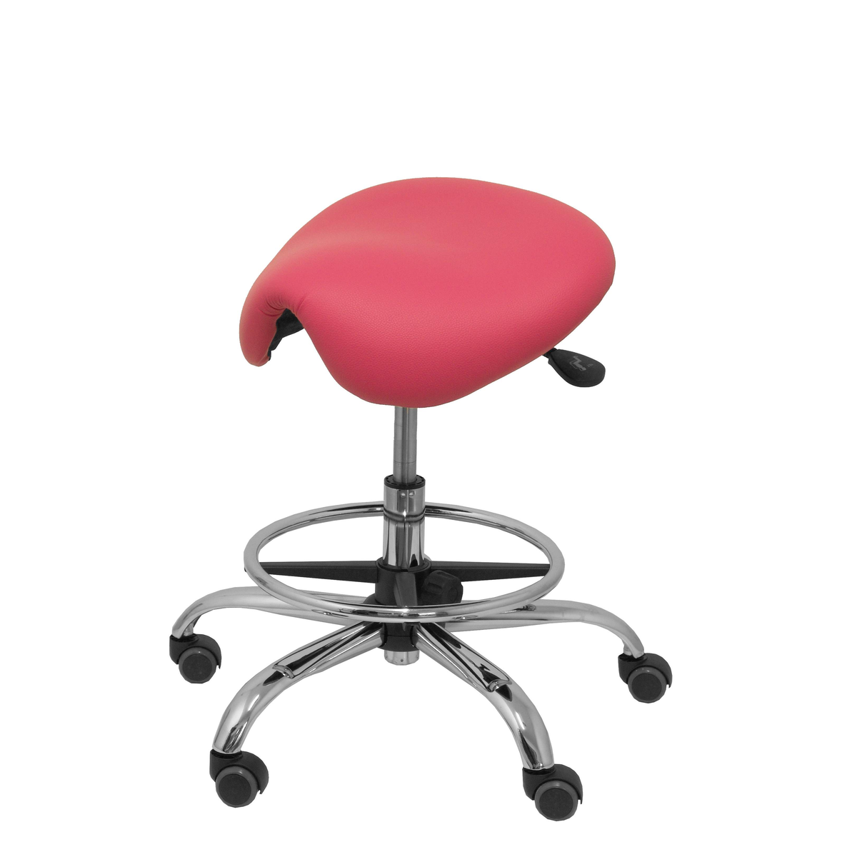 Taburete de oficina Piqueras y Crespo Alatoz Similpiel - Ref. fabricante T16BSP100CRRP - Rosa