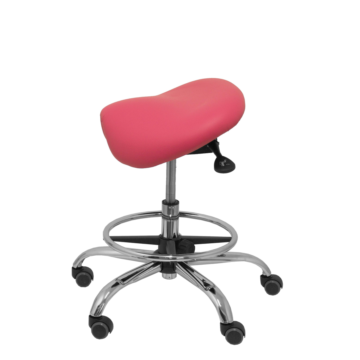 Taburete de oficina Piqueras y Crespo Alatoz Similpiel - Ref. fabricante T16BSP100CRRP - Rosa