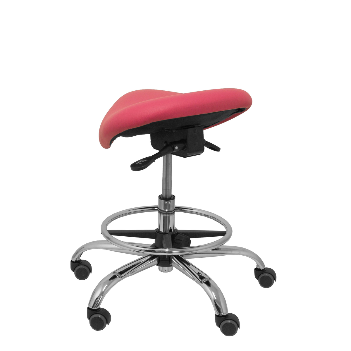 Taburete de oficina Piqueras y Crespo Alatoz Similpiel - Ref. fabricante T16BSP100CRRP - Rosa