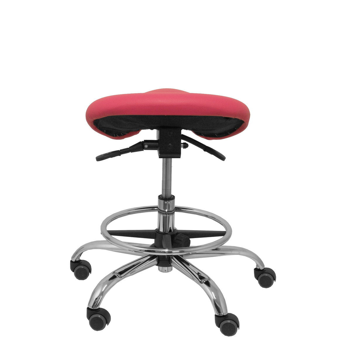 Taburete de oficina Piqueras y Crespo Alatoz Similpiel - Ref. fabricante T16BSP100CRRP - Rosa