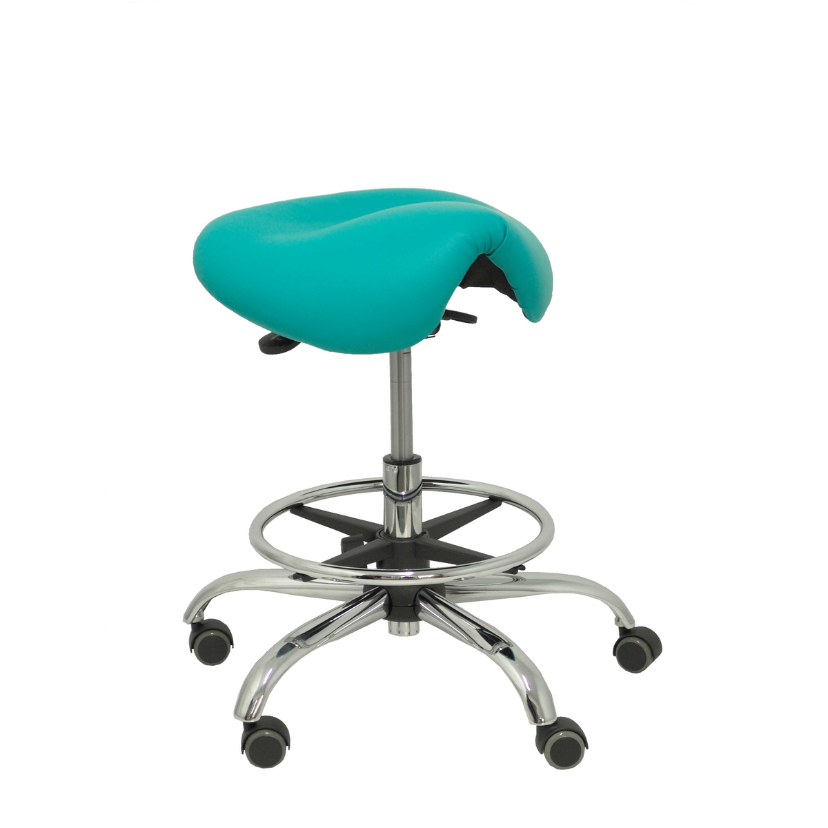 Taburete de oficina Piqueras y Crespo Alatoz Similpiel - Ref. fabricante T16BSP100CRRP - Verde