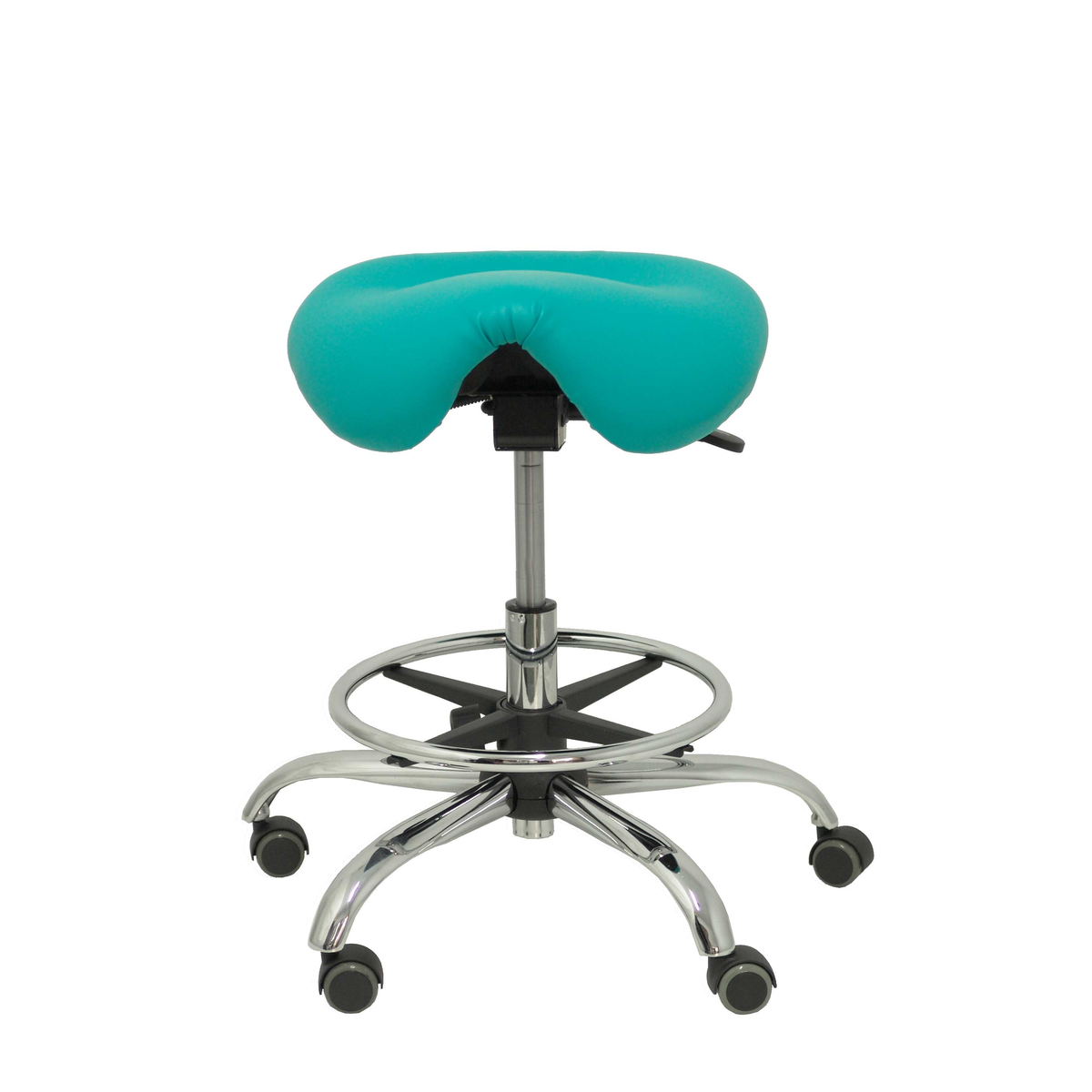 Taburete de oficina Piqueras y Crespo Alatoz Similpiel - Ref. fabricante T16BSP100CRRP - Verde