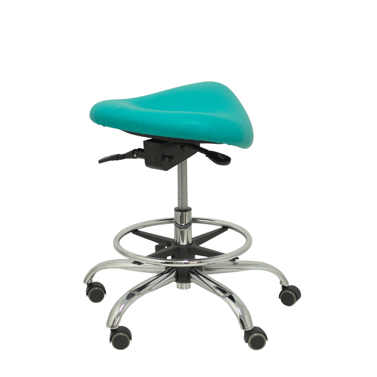 Taburete de oficina Piqueras y Crespo Alatoz Similpiel - Ref. fabricante T16BSP100CRRP - Verde