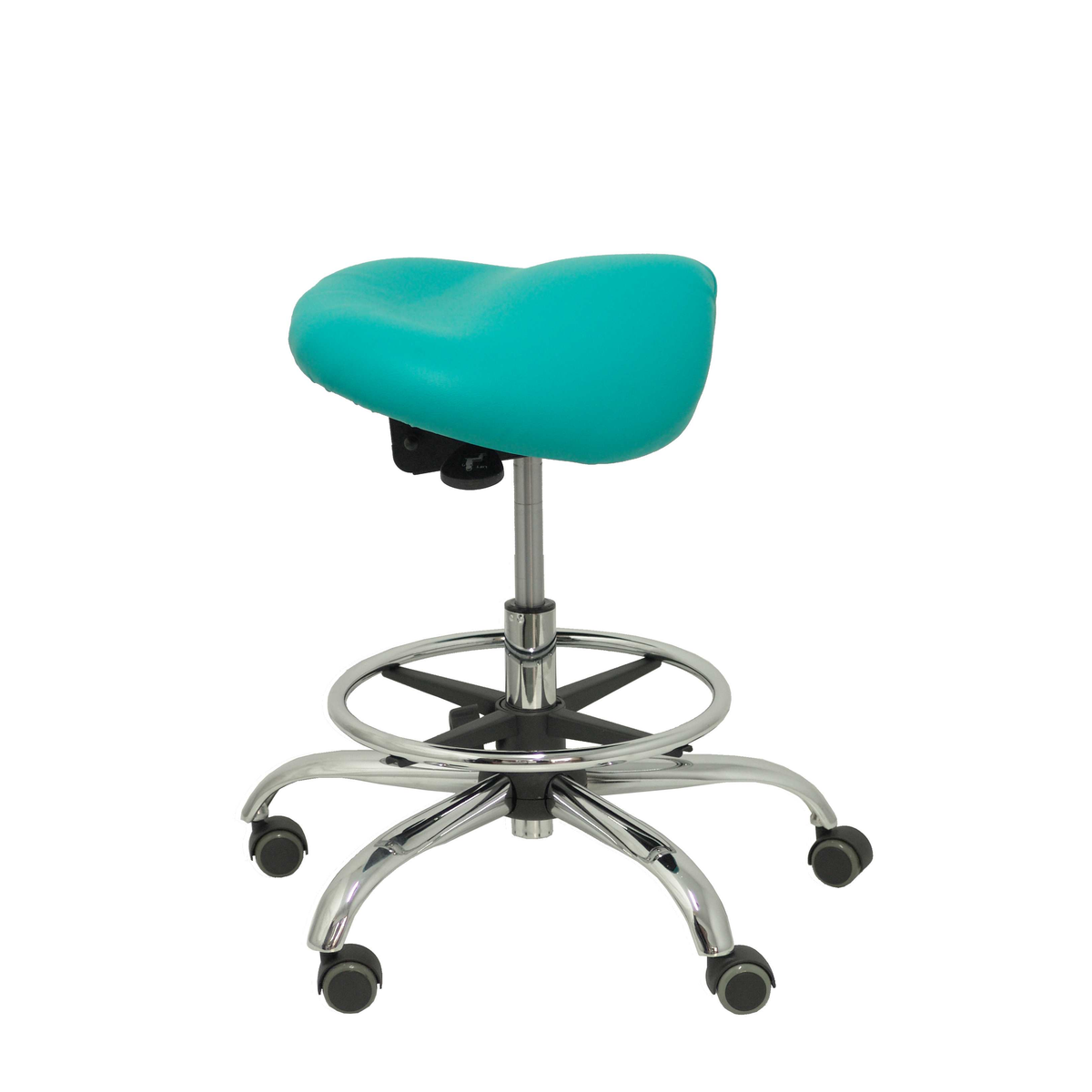 Taburete de oficina Piqueras y Crespo Alatoz Similpiel - Ref. fabricante T16BSP100CRRP - Verde