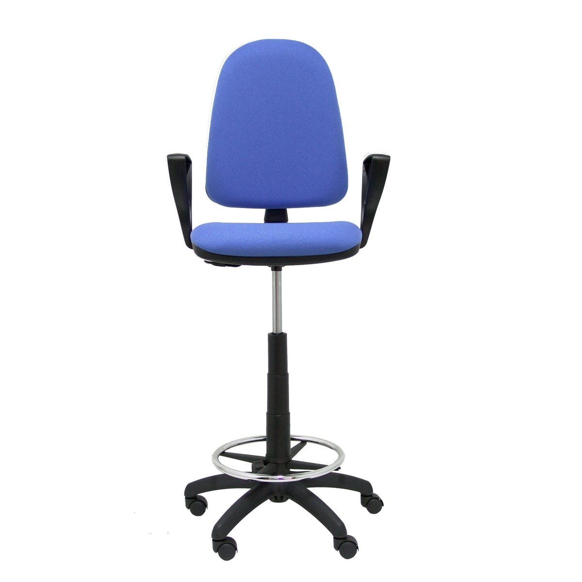 Taburete de oficina Piqueras y Crespo Ayna Bali - Brazos fijos - Ref. fabricante T04CPB220BGOLF - Azul Claro