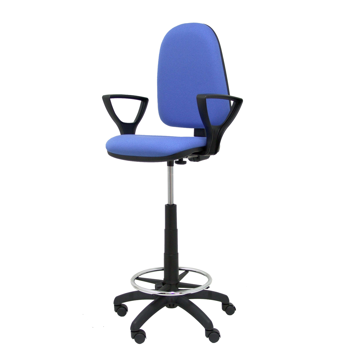 Taburete de oficina Piqueras y Crespo Ayna Bali - Brazos fijos - Ref. fabricante T04CPB220BGOLF - Azul Claro