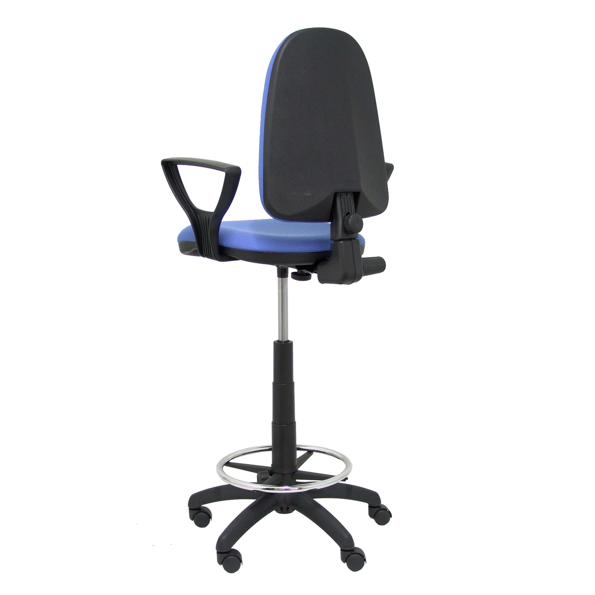 Taburete de oficina Piqueras y Crespo Ayna Bali - Brazos fijos - Ref. fabricante T04CPB220BGOLF - Azul Claro