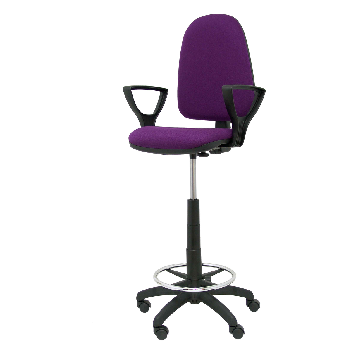Taburete de oficina Piqueras y Crespo Ayna Bali - Brazos fijos - Ref. fabricante T04CPB220BGOLF - Morado