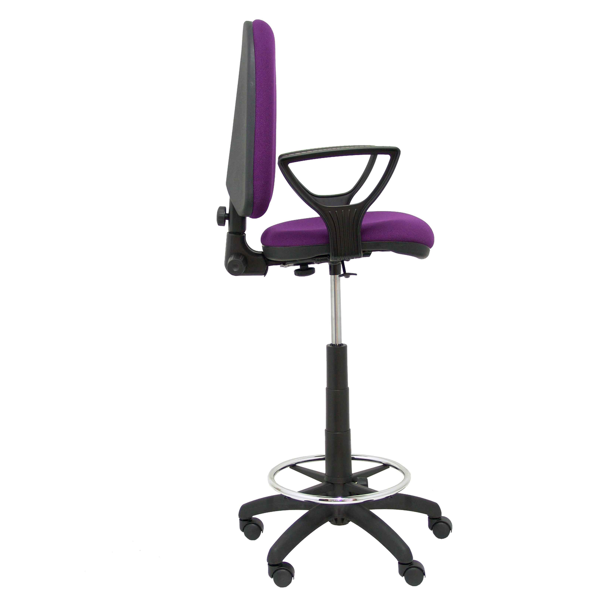 Taburete de oficina Piqueras y Crespo Ayna Bali - Brazos fijos - Ref. fabricante T04CPB220BGOLF - Morado
