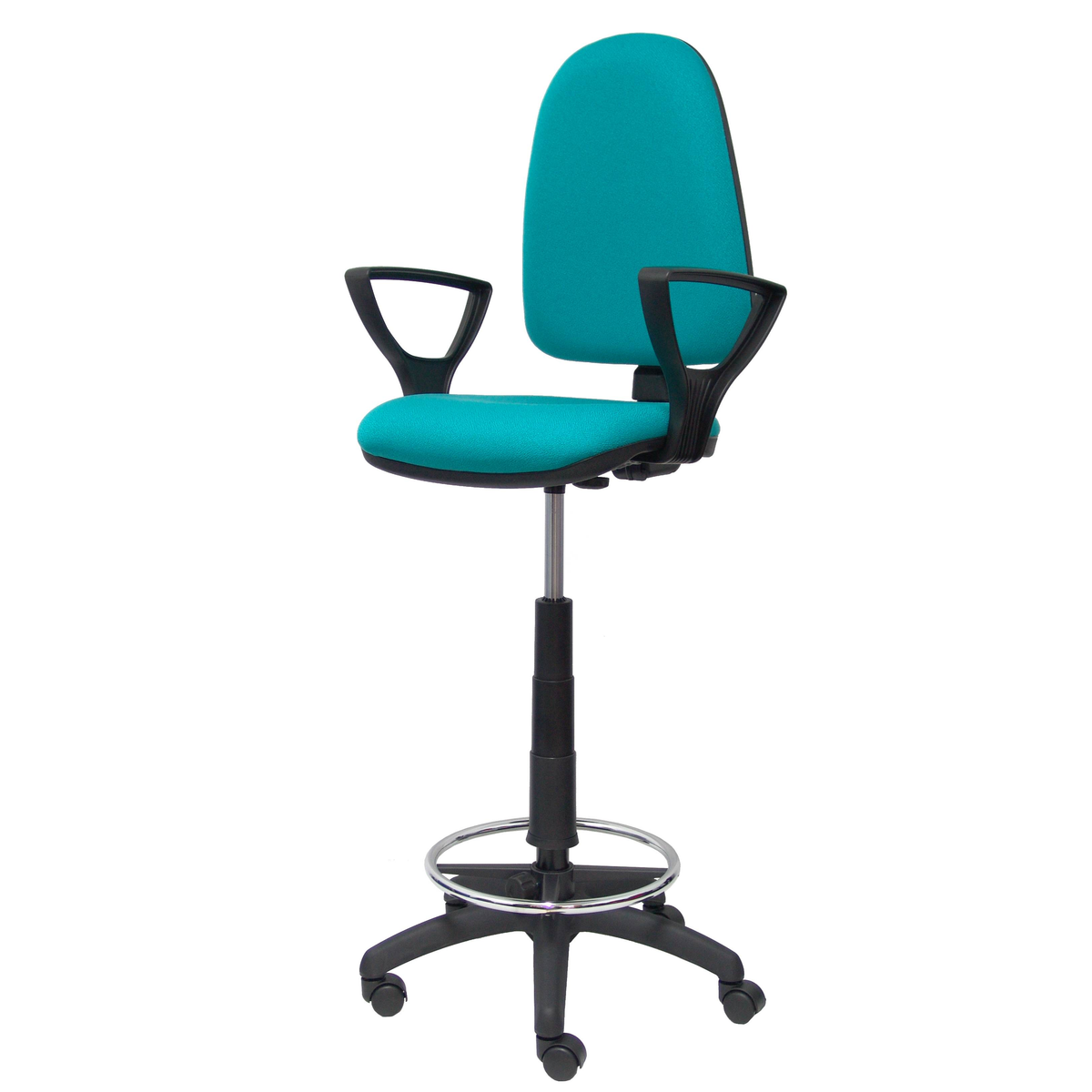 Taburete de oficina Piqueras y Crespo Ayna Bali - Brazos fijos - Ref. fabricante T04CPB220BGOLF - Turquesa