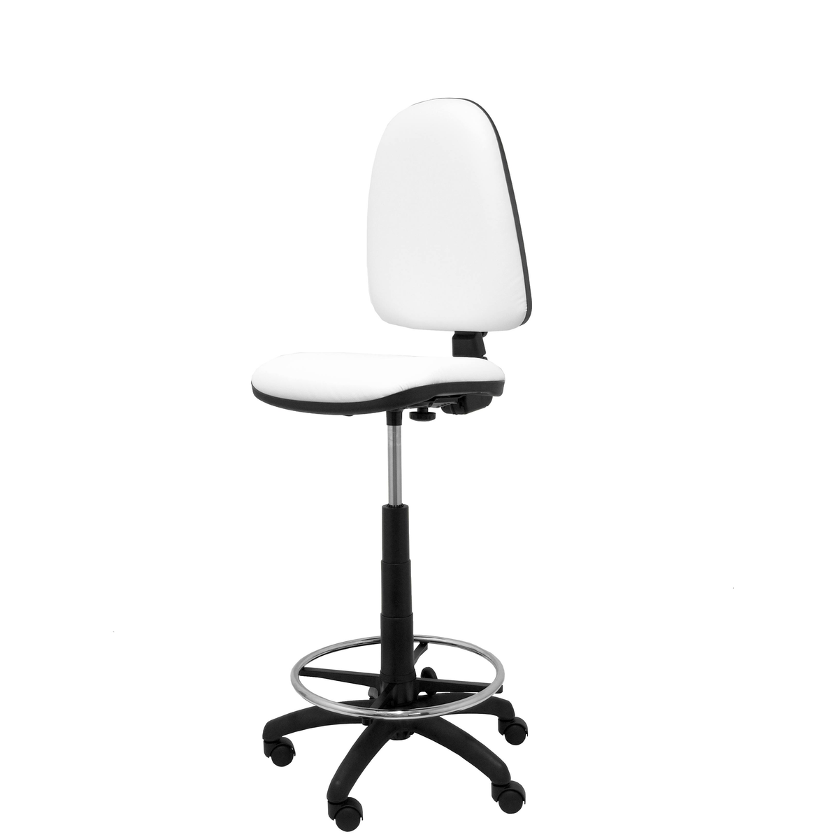 Taburete de oficina Piqueras y Crespo Ayna Similpiel - Ref. fabricante T04CPSPAM - Blanco