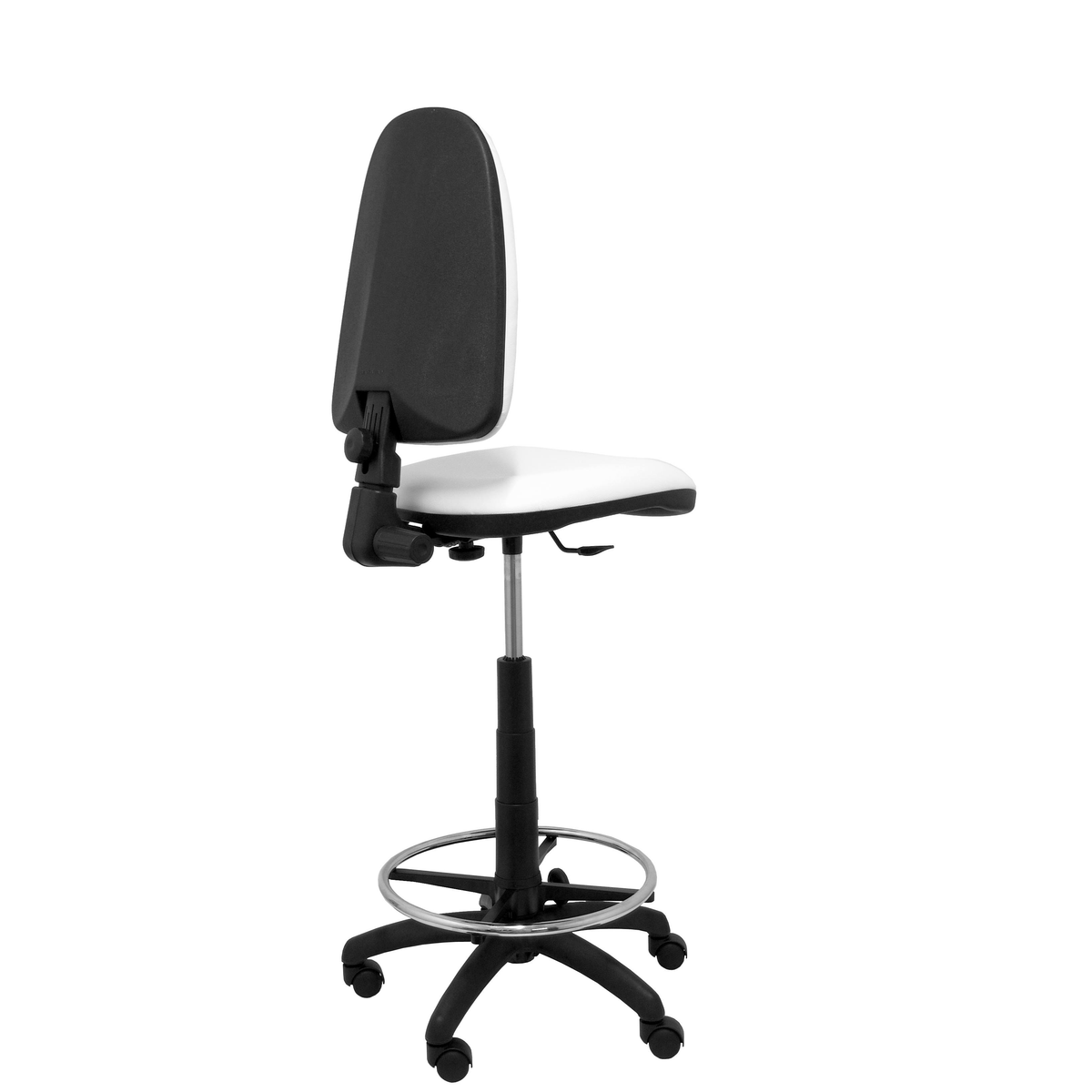 Taburete de oficina Piqueras y Crespo Ayna Similpiel - Ref. fabricante T04CPSPAM - Blanco