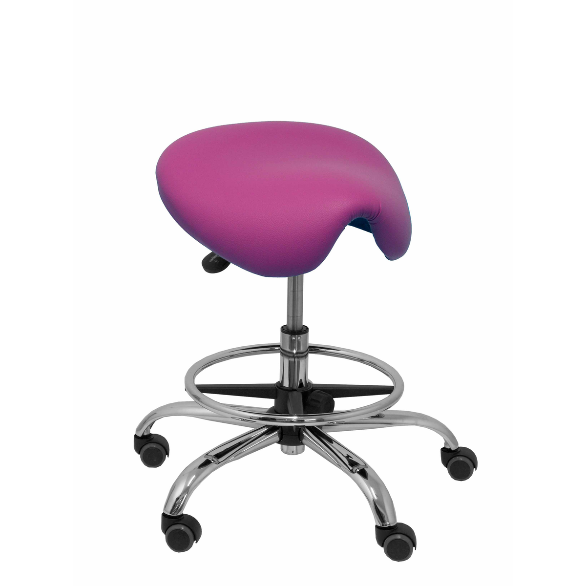 Taburete de oficina Piqueras y Crespo Ergo Similpiel - Morado