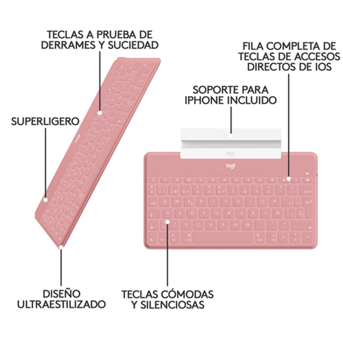 Teclado para tablet Logitech 920-010043 Rosa - vista 10