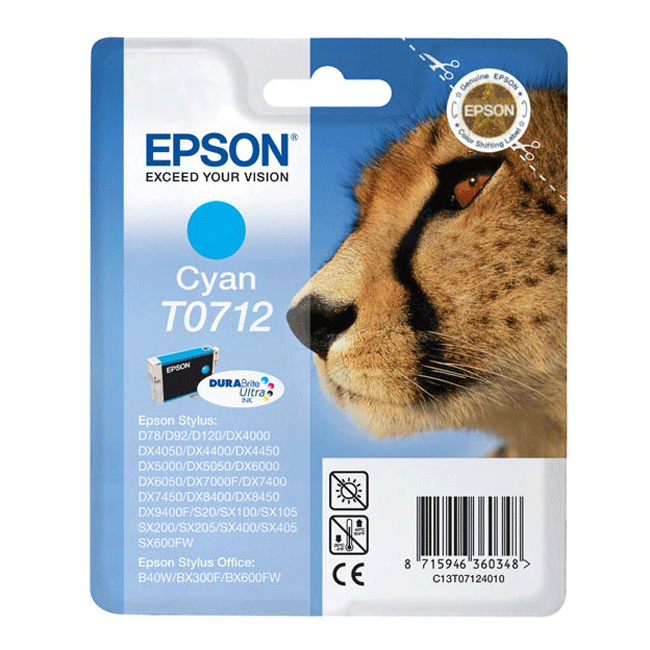 Cartucho de tinta Epson C13T07124022 cian original